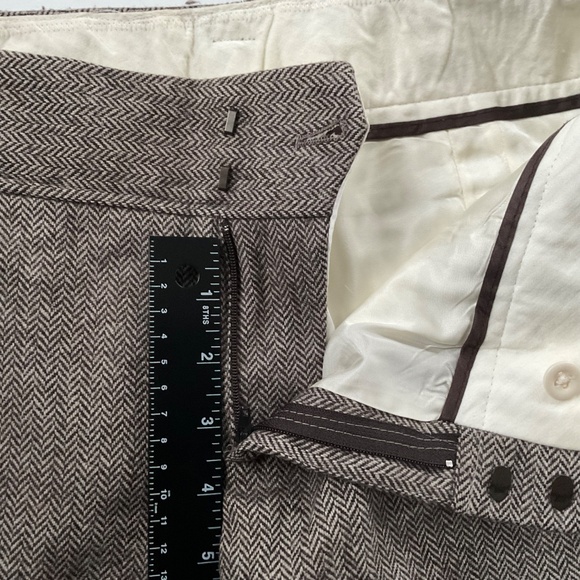 Banana Republic Jackson Fit Houndstooth Trouser Sz 6 Brown Wide Leg Preppy Work - Picture 5 of 10